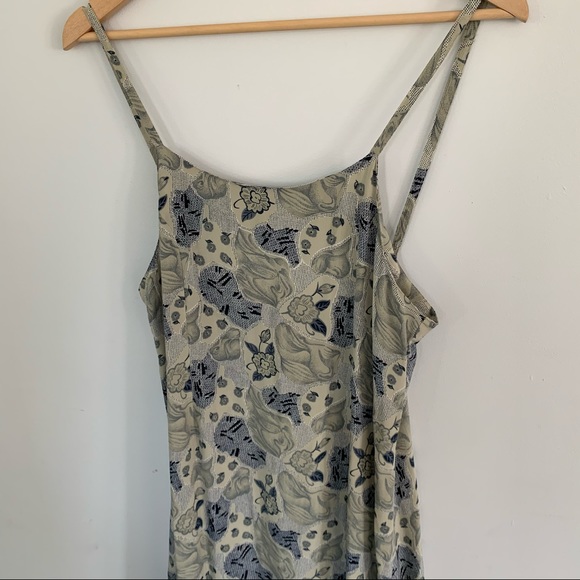 Vintage 90s printed silk slip dress - Picture 4 of 7